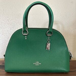NWOT Coach Katy Satchel 2253 Crossgrain Leather in Kelly Green